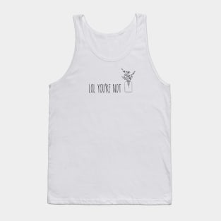 funny line drawing flower Tank Top